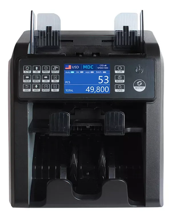 Clasificadora de billetes Lectura, Conteo y Detección de falsos y denominaciones CB 4000