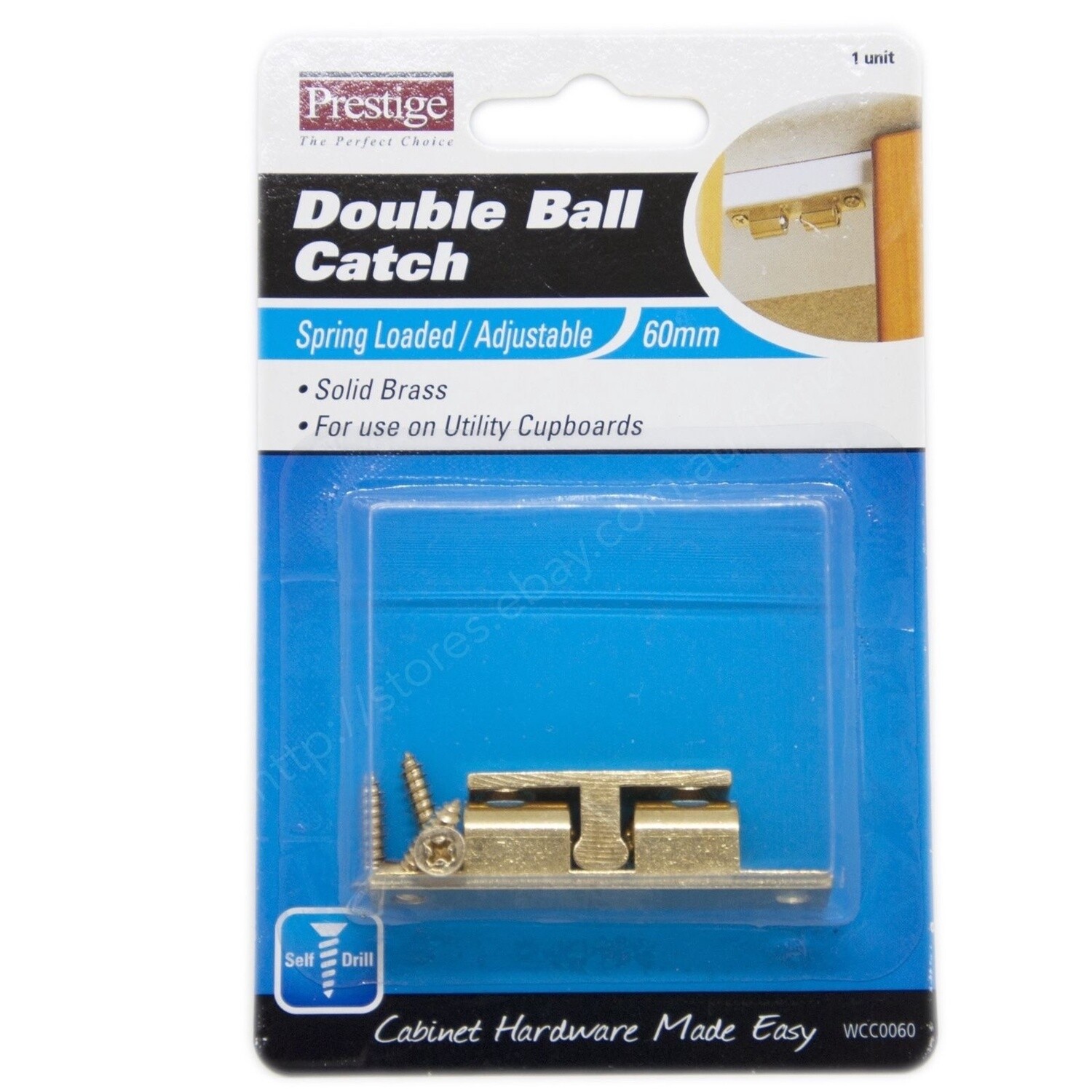 Prestige Double Ball Catch Spring Loaded/Adjustable 60mm Solid Brass