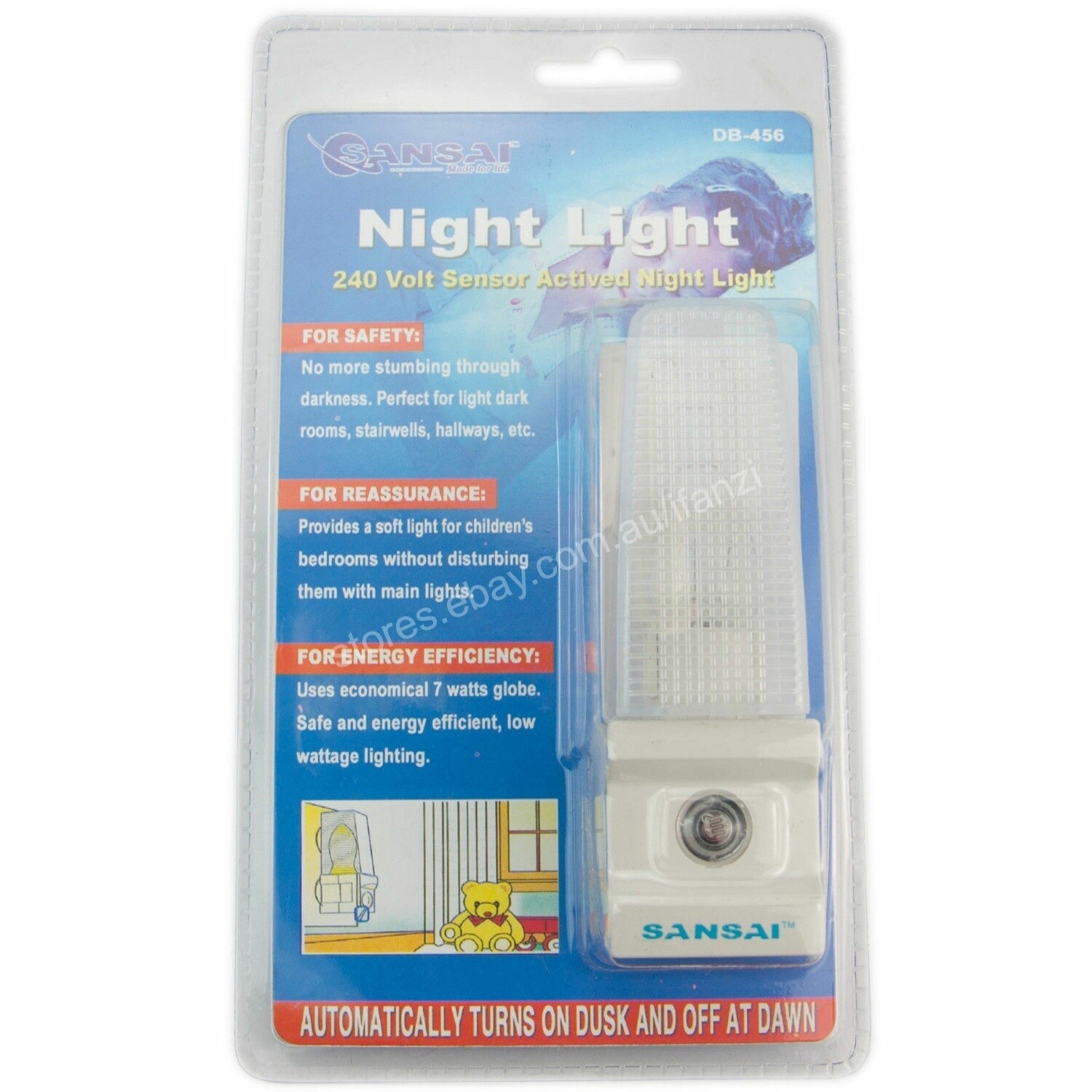 SANSAI 7W Automatically ON and OFF Night Light Sensor Activated DB458