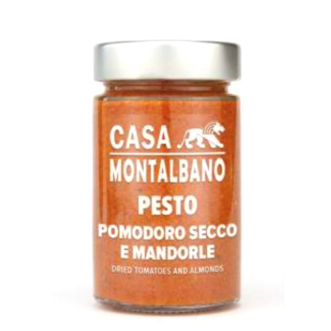 PESTO VAN GEDROOGDE TOMATEN EN AMANDELEN IN EXTRA VERGINE OLIJFOLIE - 200G