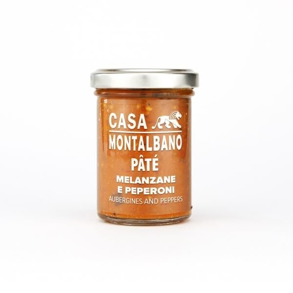 PATÉ VAN AUBERGINE EN PAPRIKA IN EXTRA VERGINE OLIJFOLIE - 90G