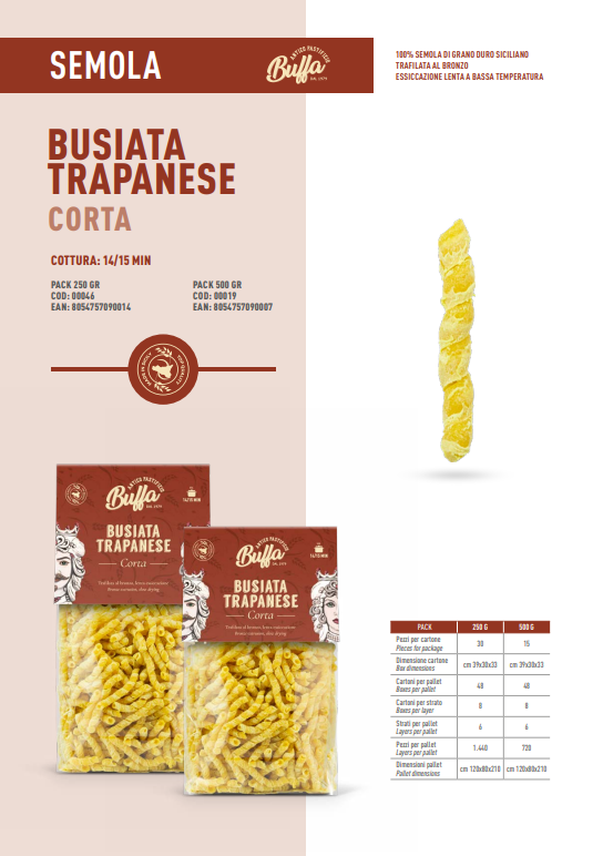 BUSIATA TRAPANESE CORTA