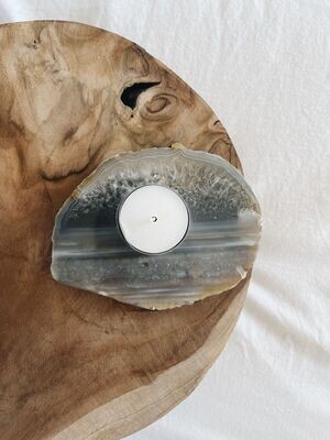 Agaat theelichthouder plat 17 Agaat theelichthouder plat 17