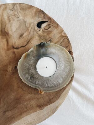 Agaat theelichthouder plat 22 Agaat theelichthouder plat 22