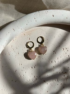 Oorbellen rozenkwarts