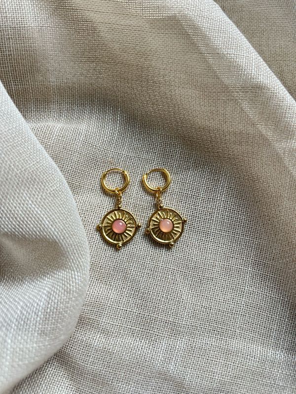 Oorbellen rozenkwarts