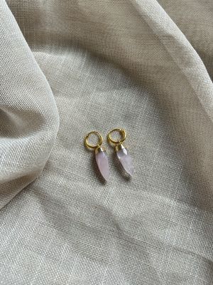 Oorbellen rozenkwarts Oorbellen rozenkwarts