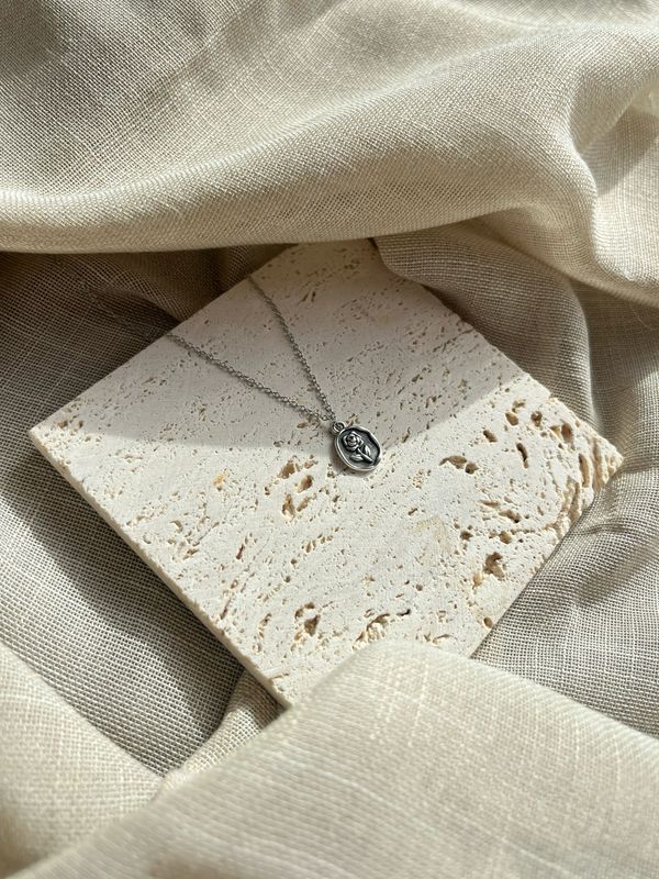 Ketting roosje zilver