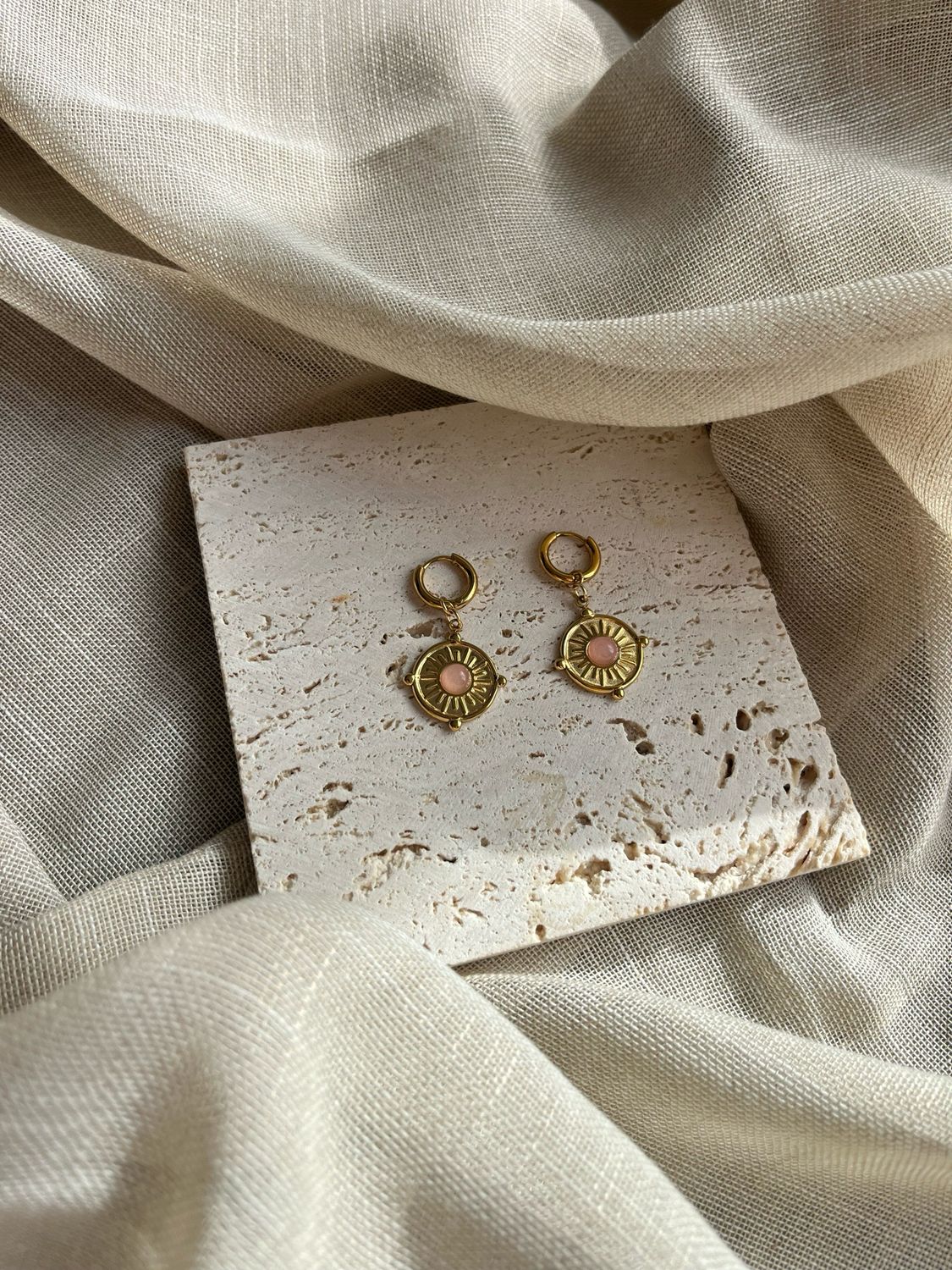 Oorbellen rozenkwarts