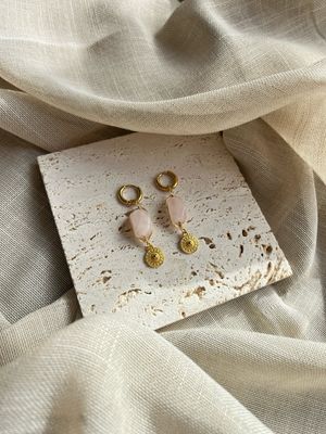 Oorbellen rozenkwarts