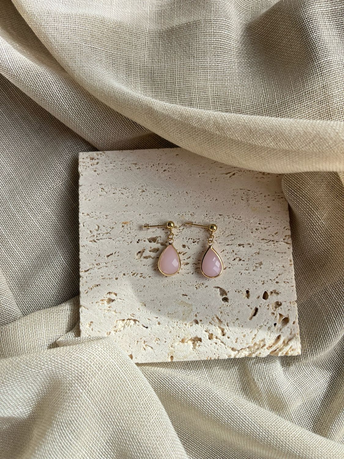 Oorbellen rozenkwarts