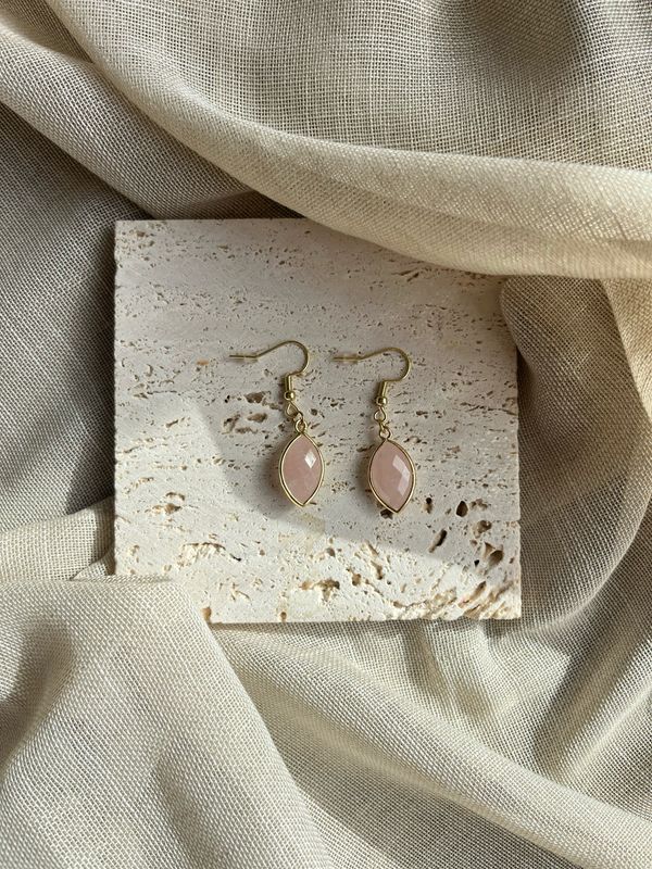 Oorbellen rozenkwarts