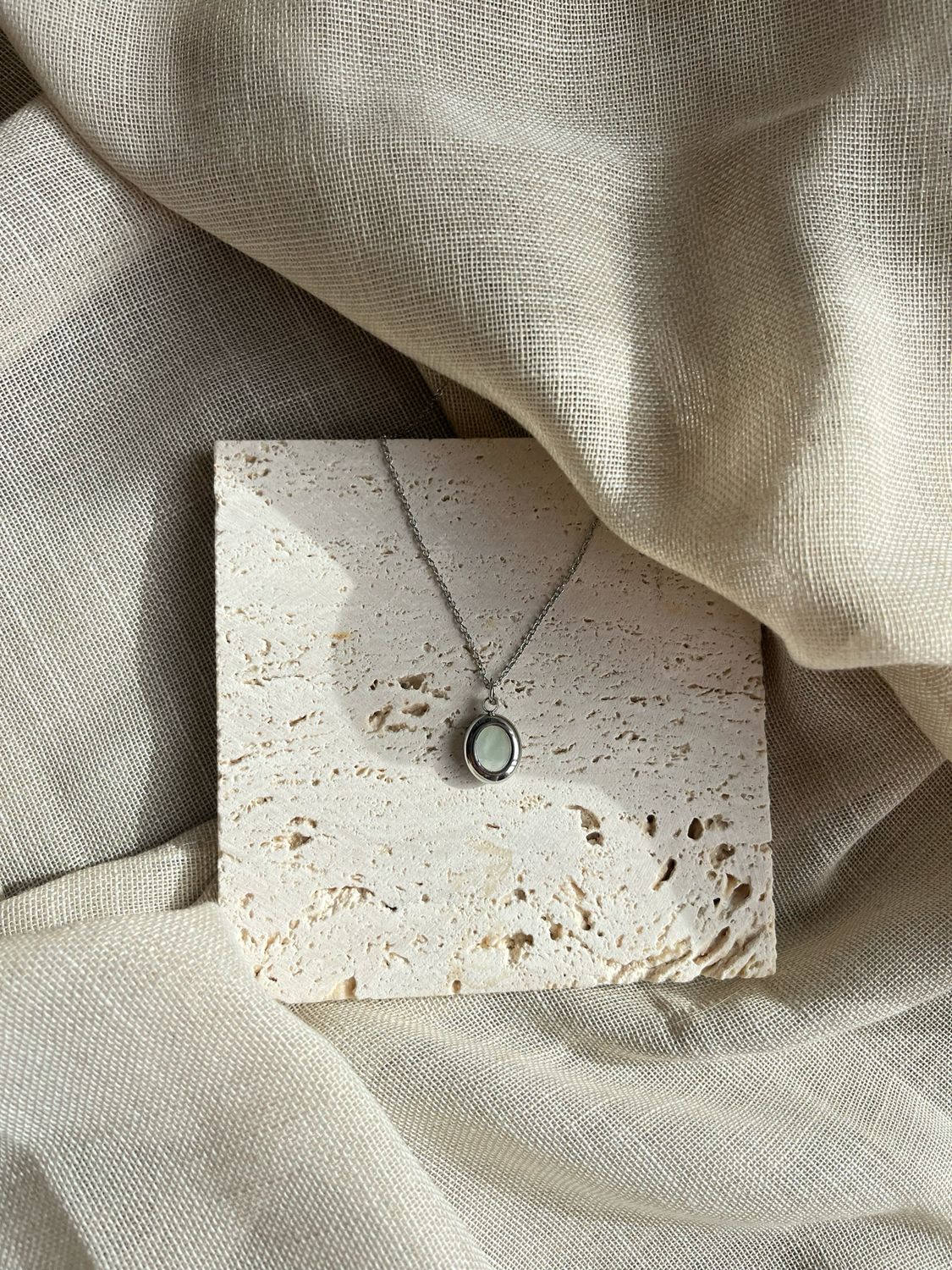 Ketting parelmoer zilver Ketting parelmoer zilver