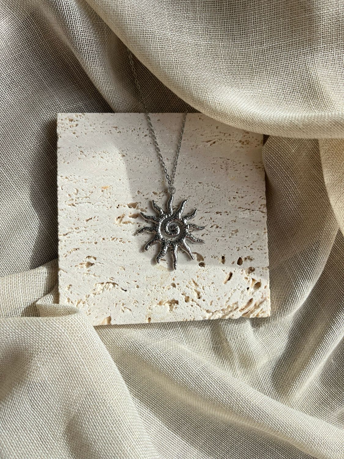 Ketting zon zilver Ketting zon zilver