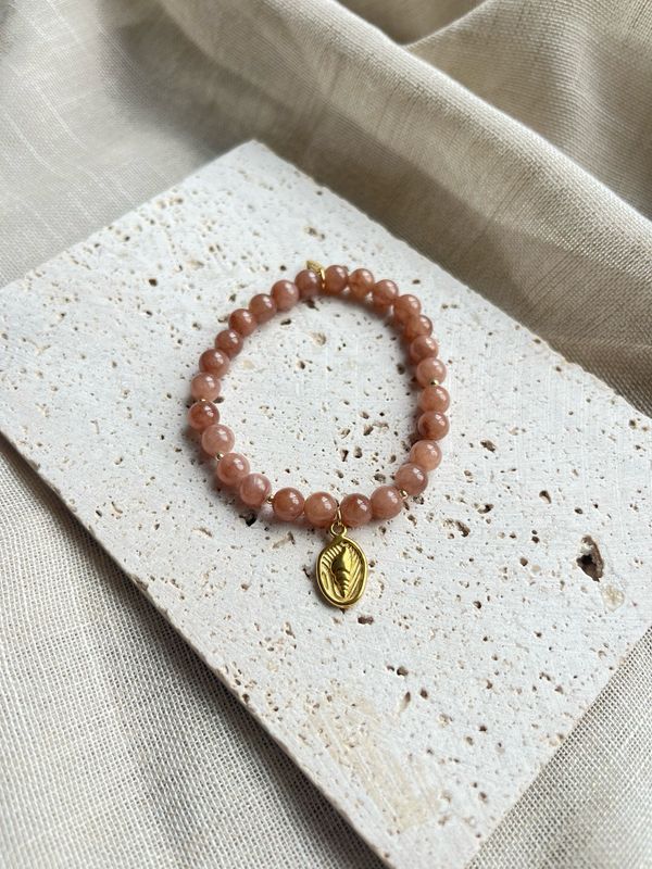 Armband natuursteen jade schelp