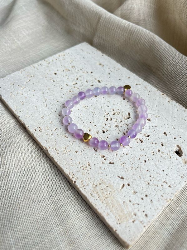 Armband amethist hartje
