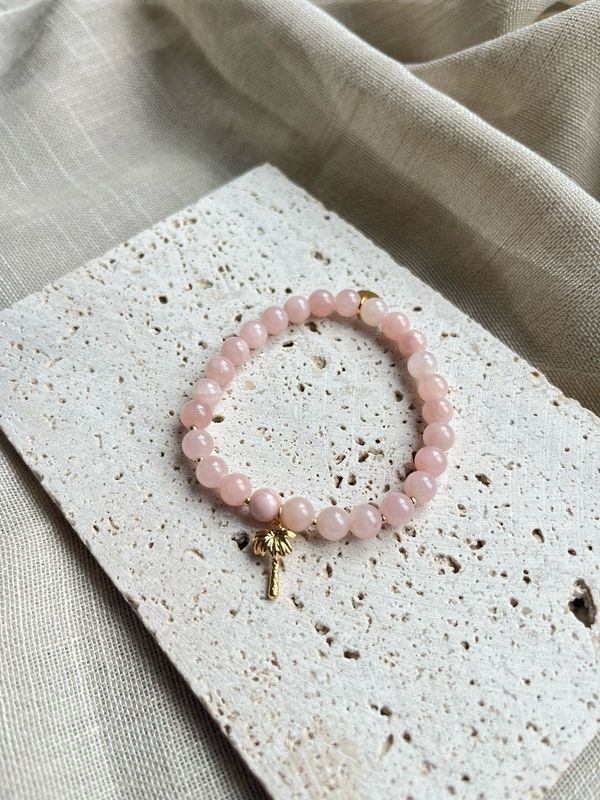 Armband rozenkwarts palmboom