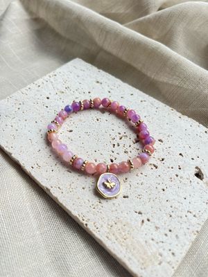 Armband natuursteen jade vlinder
