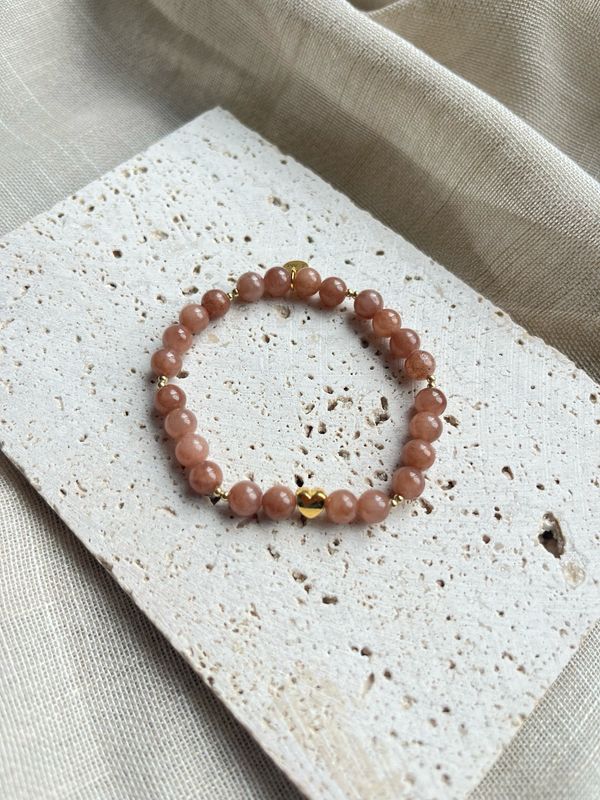 Armband natuursteen jade hartje