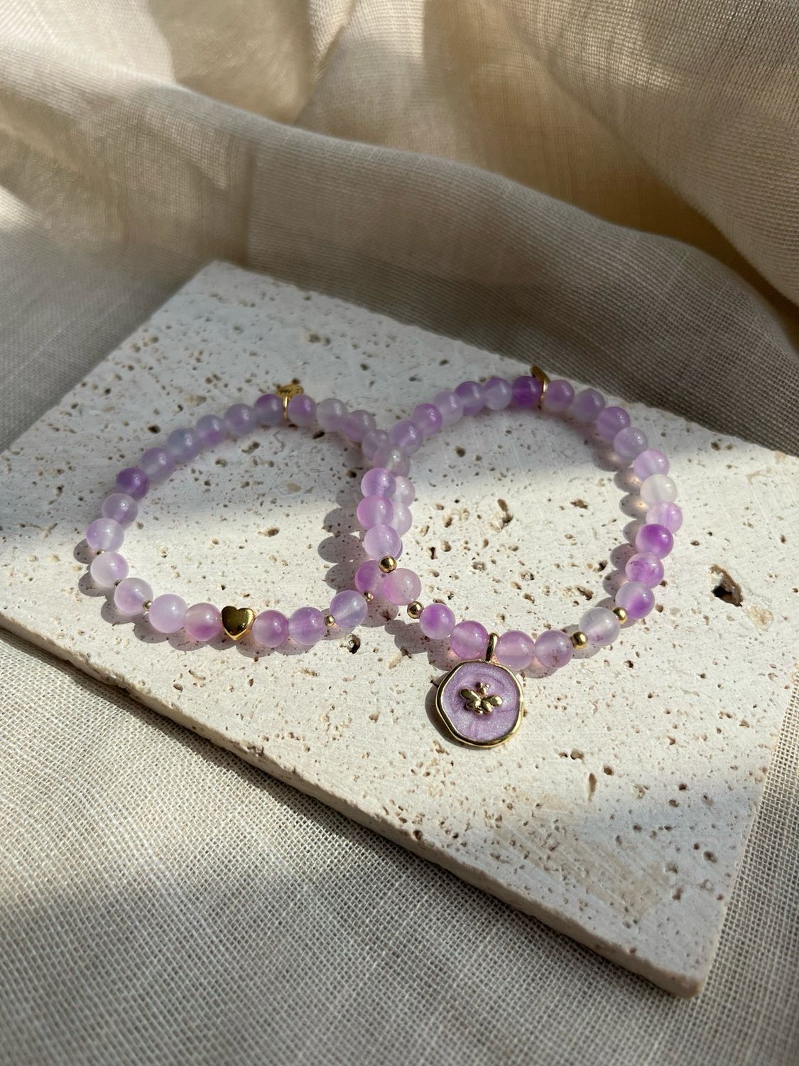 Armband amethist vlinder