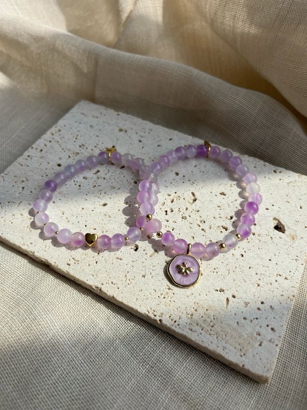 Armband amethist vlinder