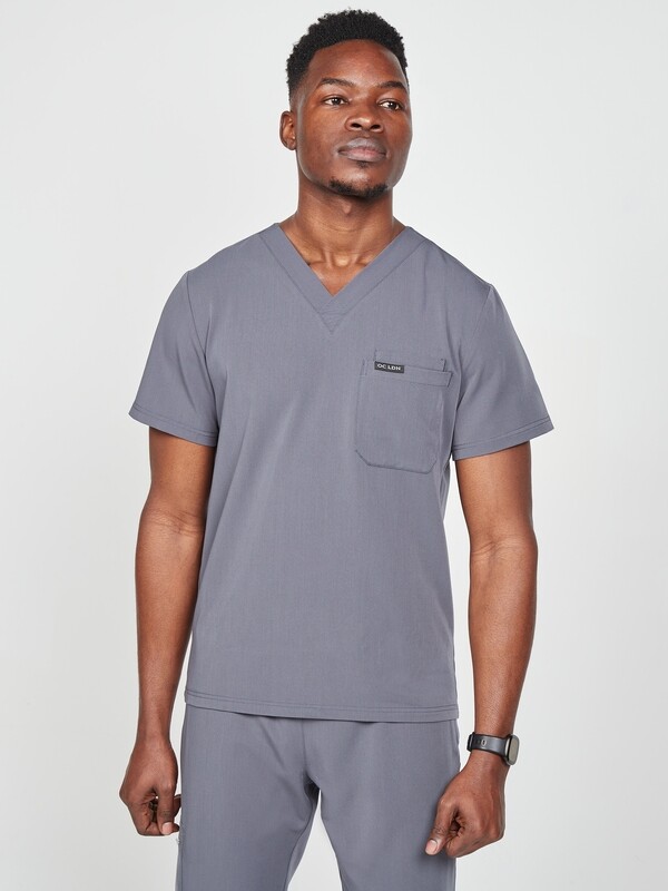 Men's Mercuri Scrub Top - Space Grey Men's Mercuri Scrub Top - Space Grey
