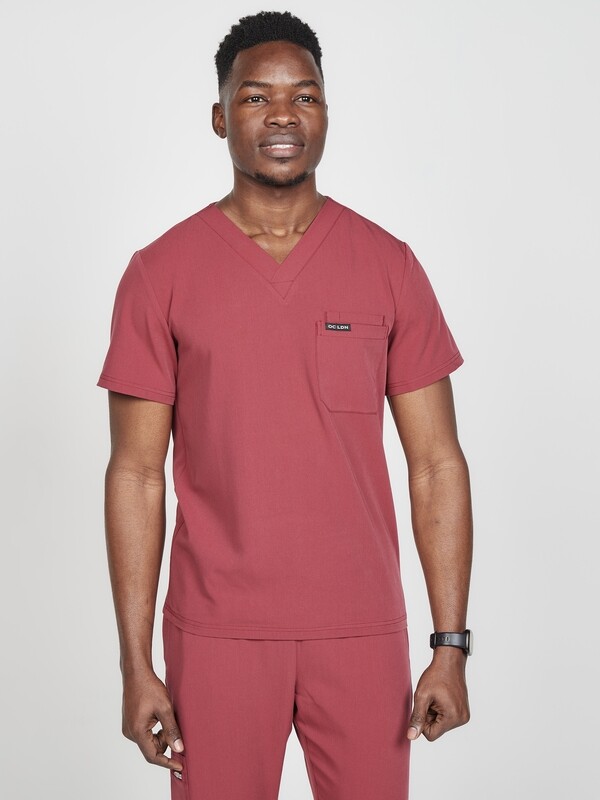 Men's Martis Scrub Top - Cherry Red Men's Martis Scrub Top - Cherry Red