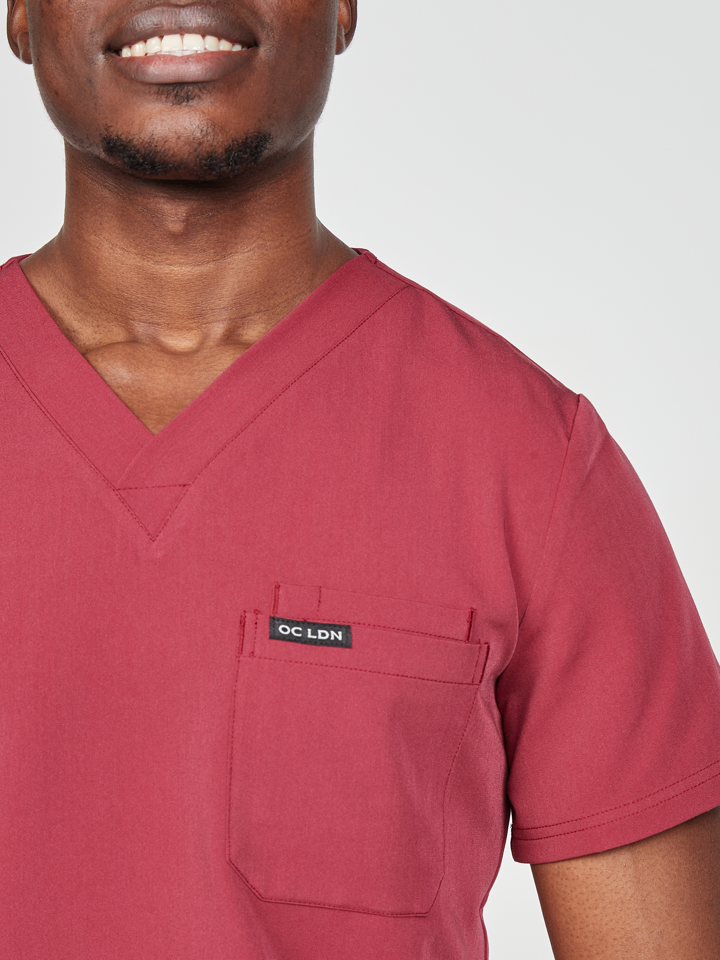 Men's Martis Scrub Top - Cherry Red
