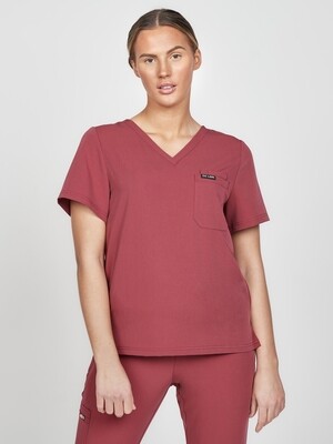 Women's Martis Scrub Top - Cherry Red