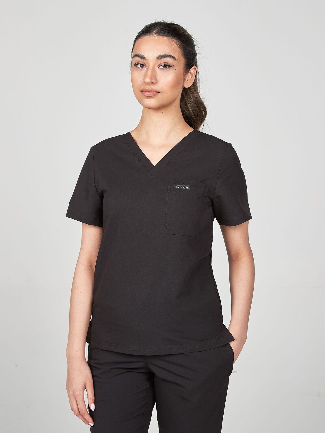 Women's Solis Scrub Top - Midnight Black