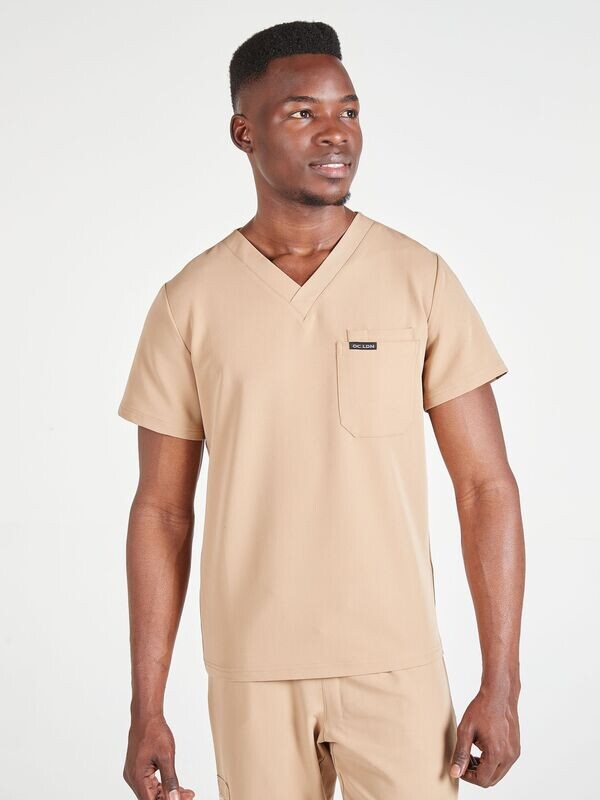 Men's Luna Scrub Top - Coffee Cream Men's Luna Scrub Top - Coffee Cream