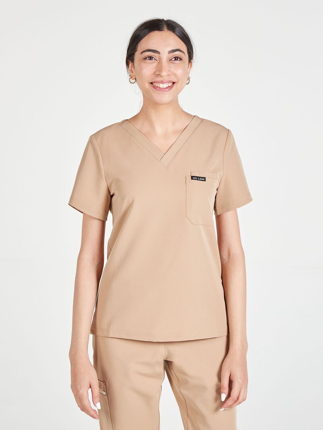 Women's Luna Scrub Top - Coffee Cream