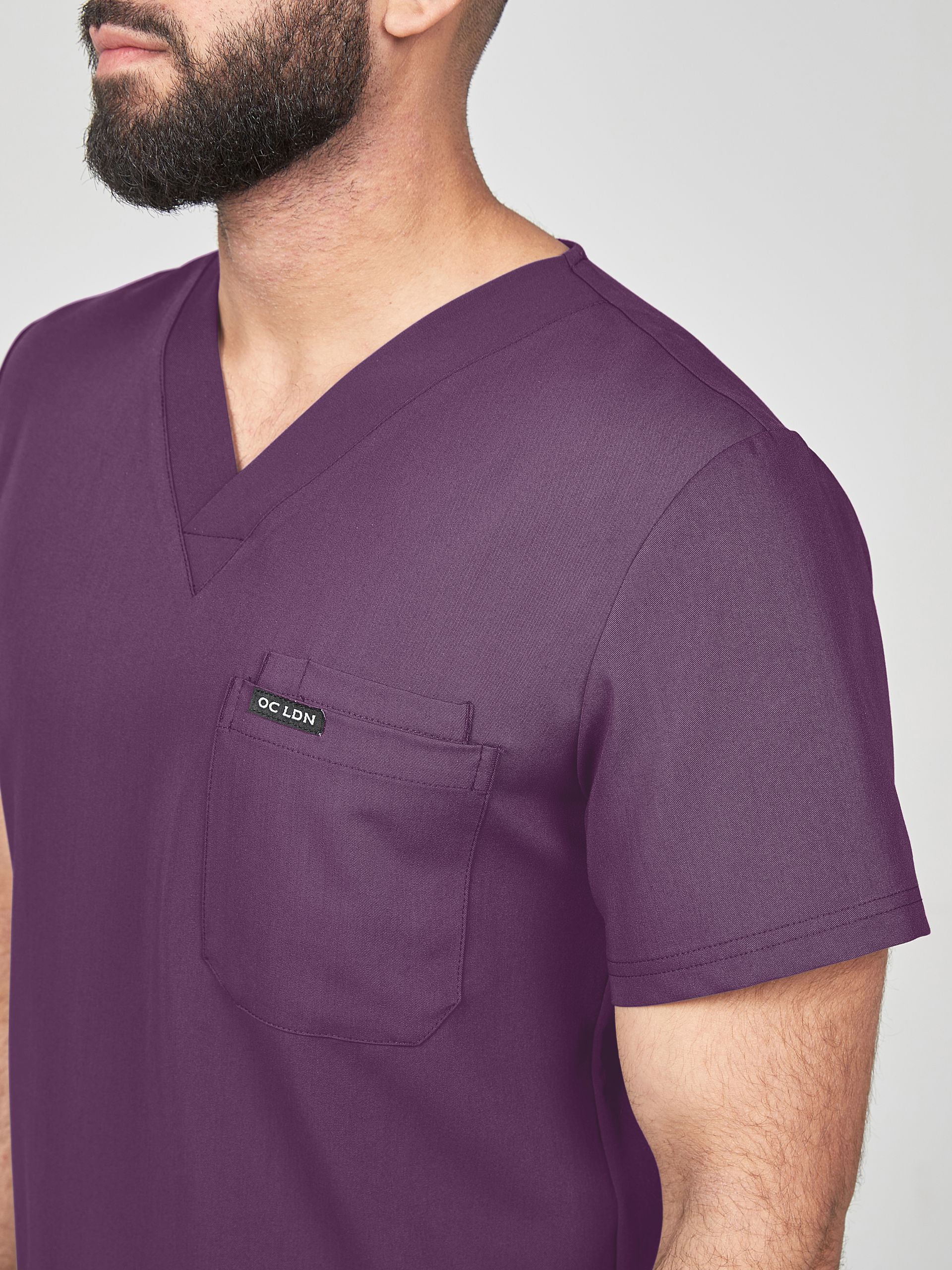 Men's Scrub Top - Wild Plum