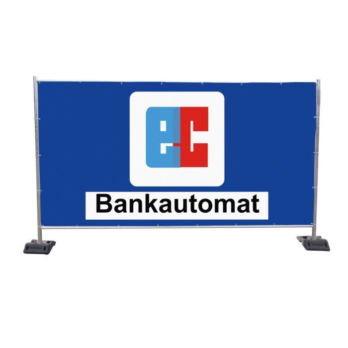 Bauzaunbanner Bankautomat