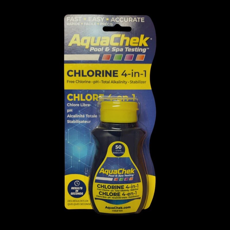 AquaChek Yellow 4 in 1 Chlorine Test Strip