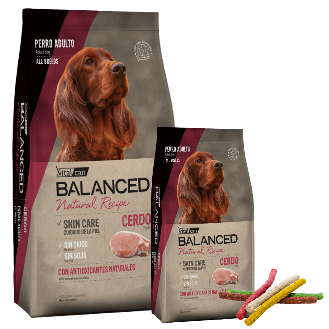 Balanced Cerdo Perros Adultos 15kg + 3kg Gratis