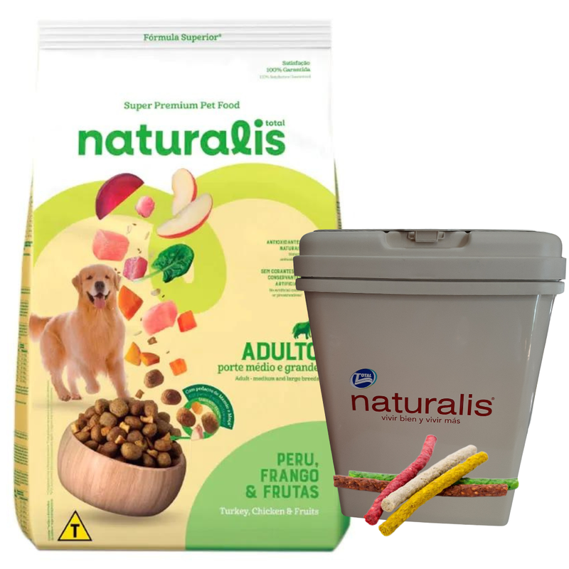 Naturalis Perros Adultos Pollo/Pavo/Frutas 12kg + Regalos