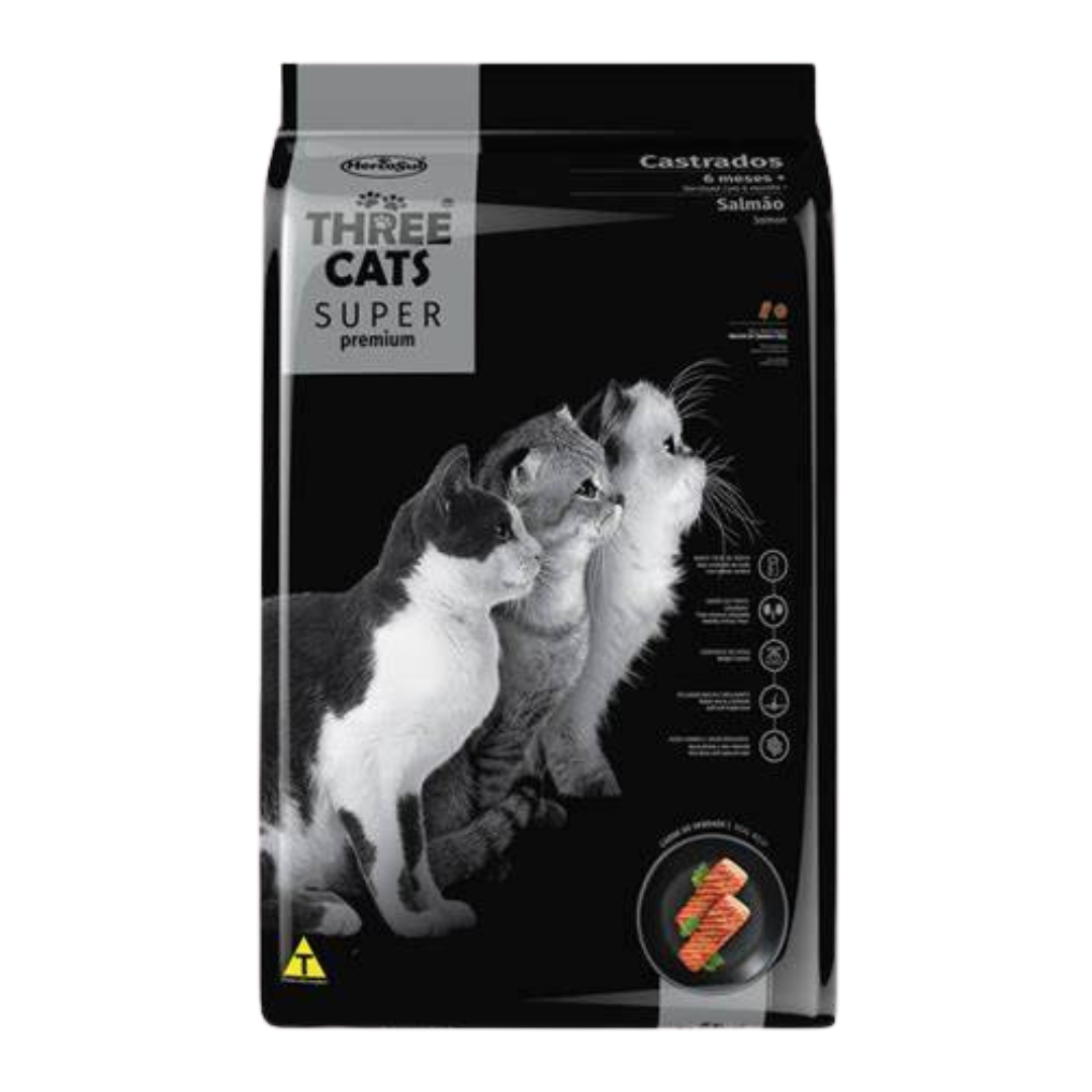 Three Cats SP Gatos Castrados Salmon 3kg