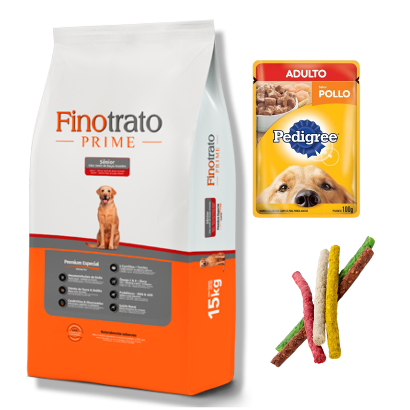 Finotrato Prime Senior Raza Gde. 15kg + Regalos