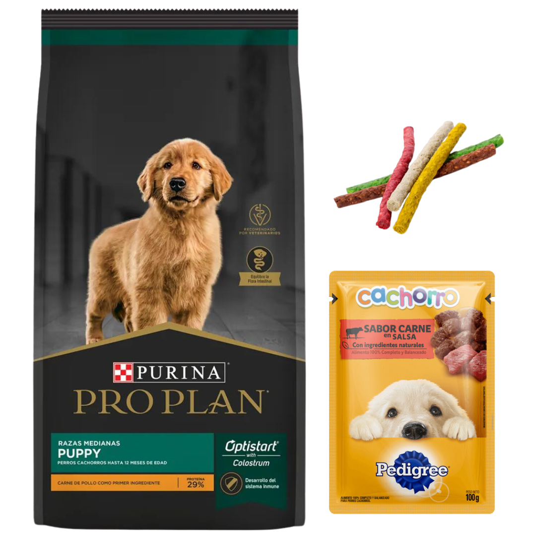 Pro Plan Perro Cachorro Raza Mediana 15kg + Regalos