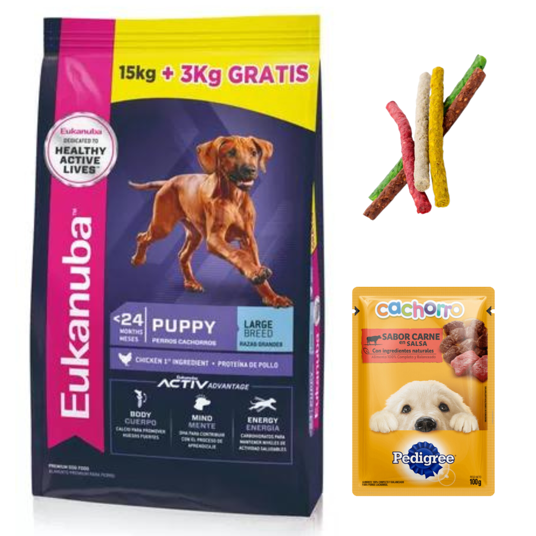 Eukanuba Cachorro Razas Grandes 18kg + Regalos