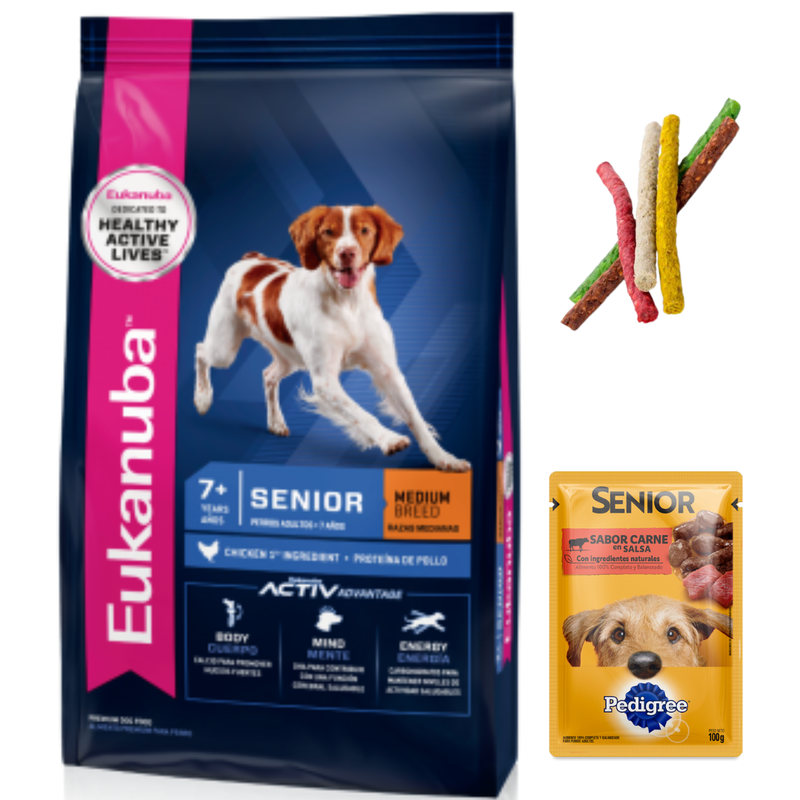 Eukanuba Senior Razas Medianas 15kg + Regalos
