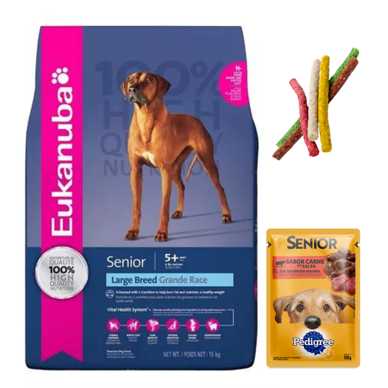 Eukanuba Senior Razas Grandes 15kg + Regalos