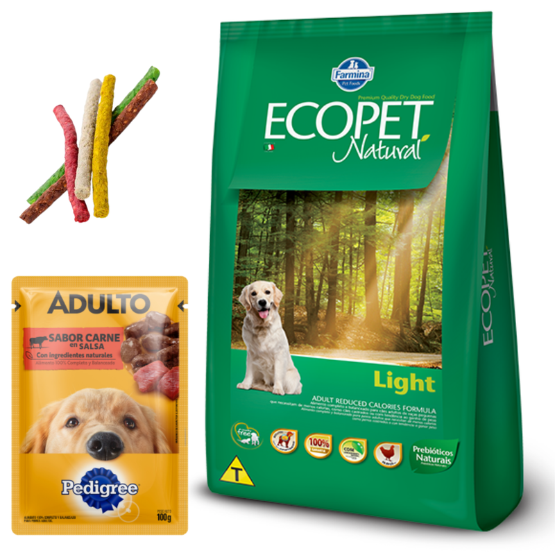 Ecopet Perros Adultos Light 15kg + Regalos