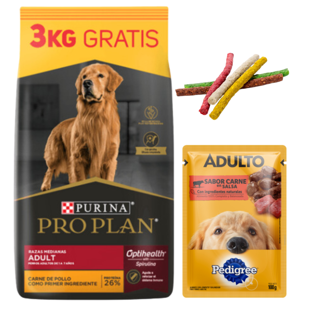 Pro Plan Perro Adulto Raza Mediana 18kg + Regalos