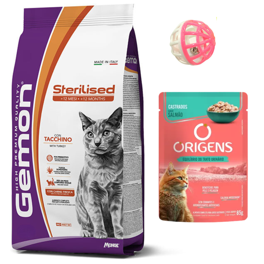 Gemon Gato Castrado Pavo 7kg + Regalo