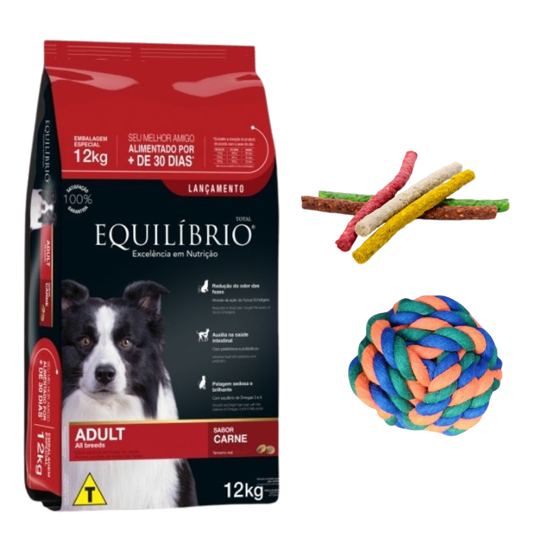 Equilibrio Adulto Carne Todas Las Razas 12kg + Regalos