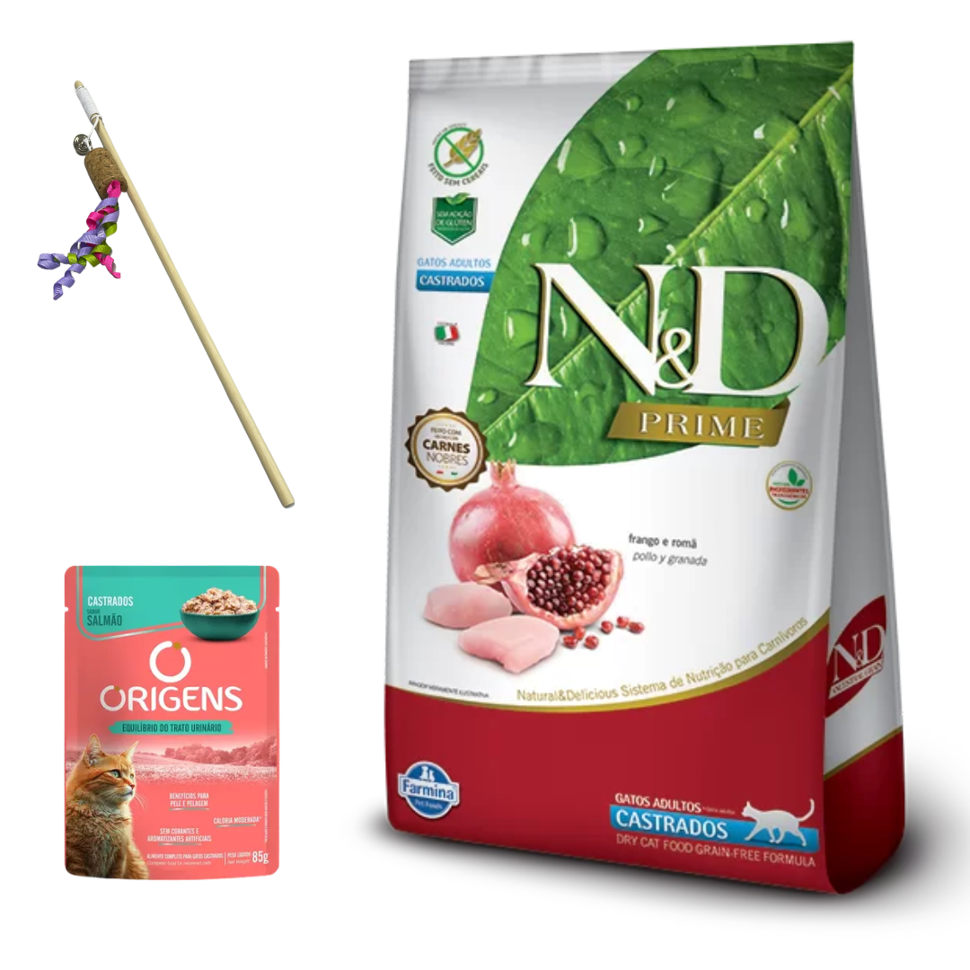 N&amp;D Prime Gatos Castrados 7.5kg + Regalos