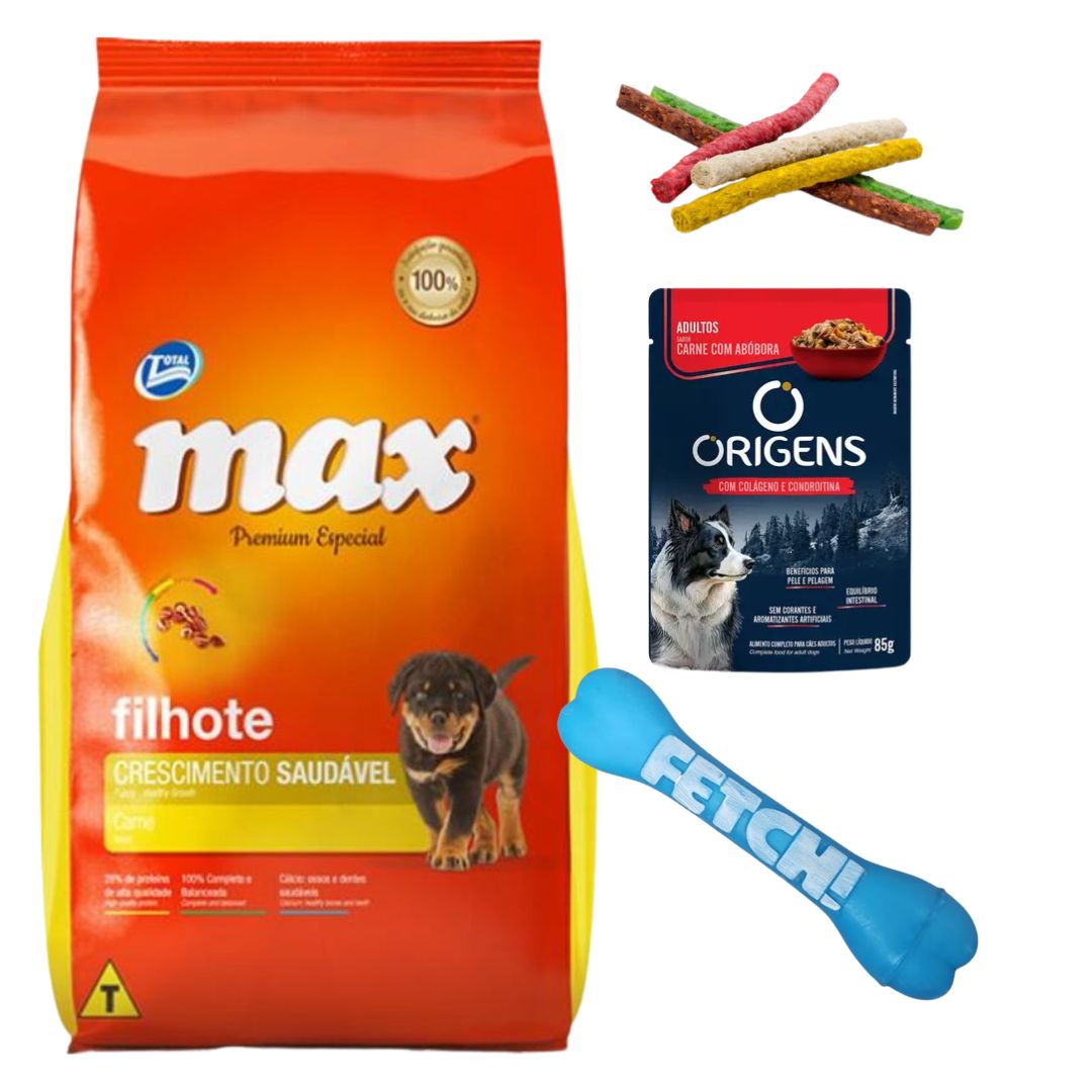 Max Cachorro Carne 20kg + Regalos