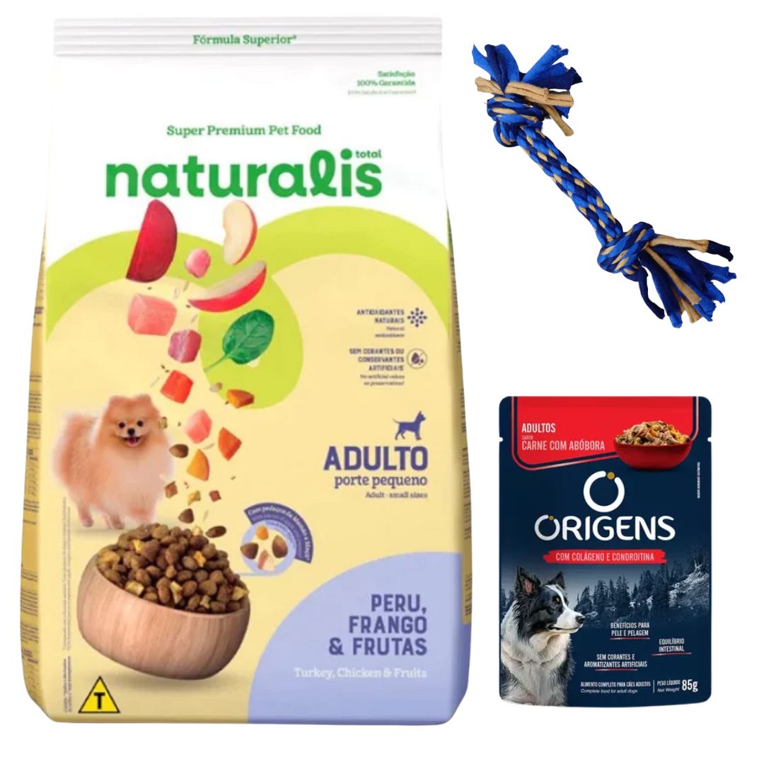Naturalis Perros Adultos Pequeños Pollo/Pavo/Frutas 10kg + Regalo